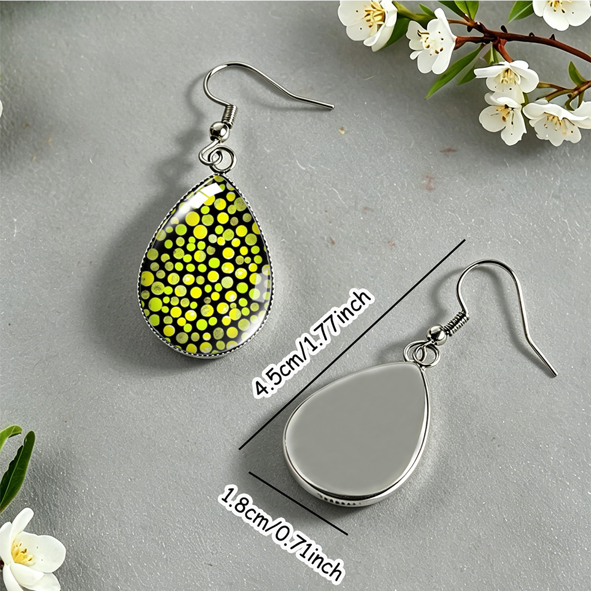 Gradient Polka Dot Teardrop Earrings for Men & Women